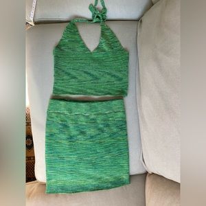 Verge Girl two piece green halter set